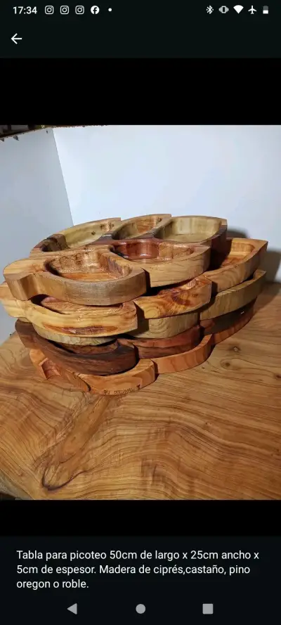 Tabla de picoteo de madera artesanal - miniatura 1