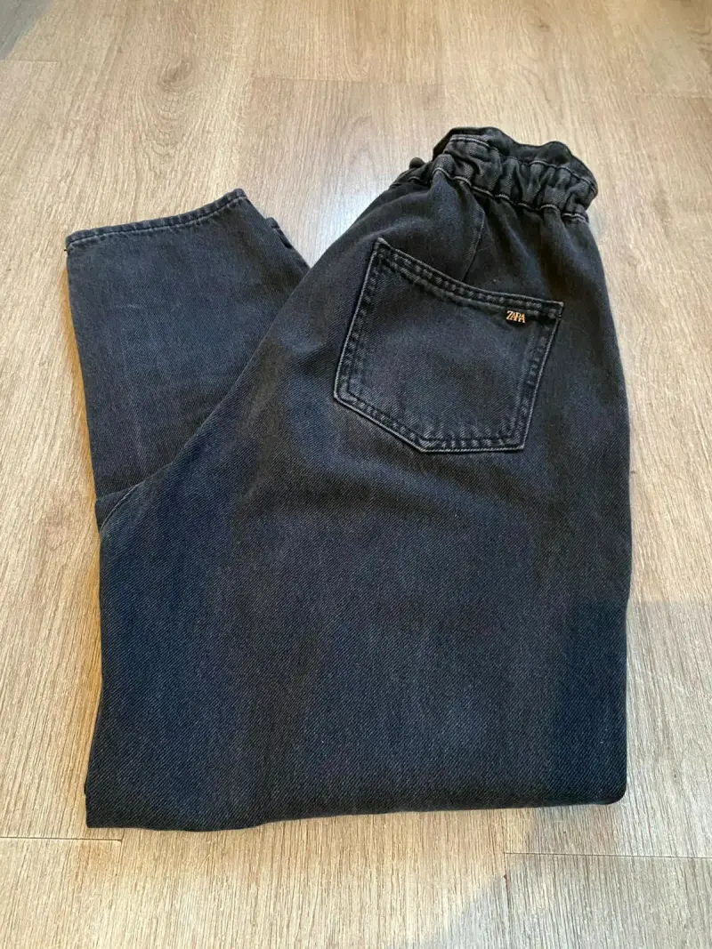Jeans negros de tiro alto para mujer zara - 3