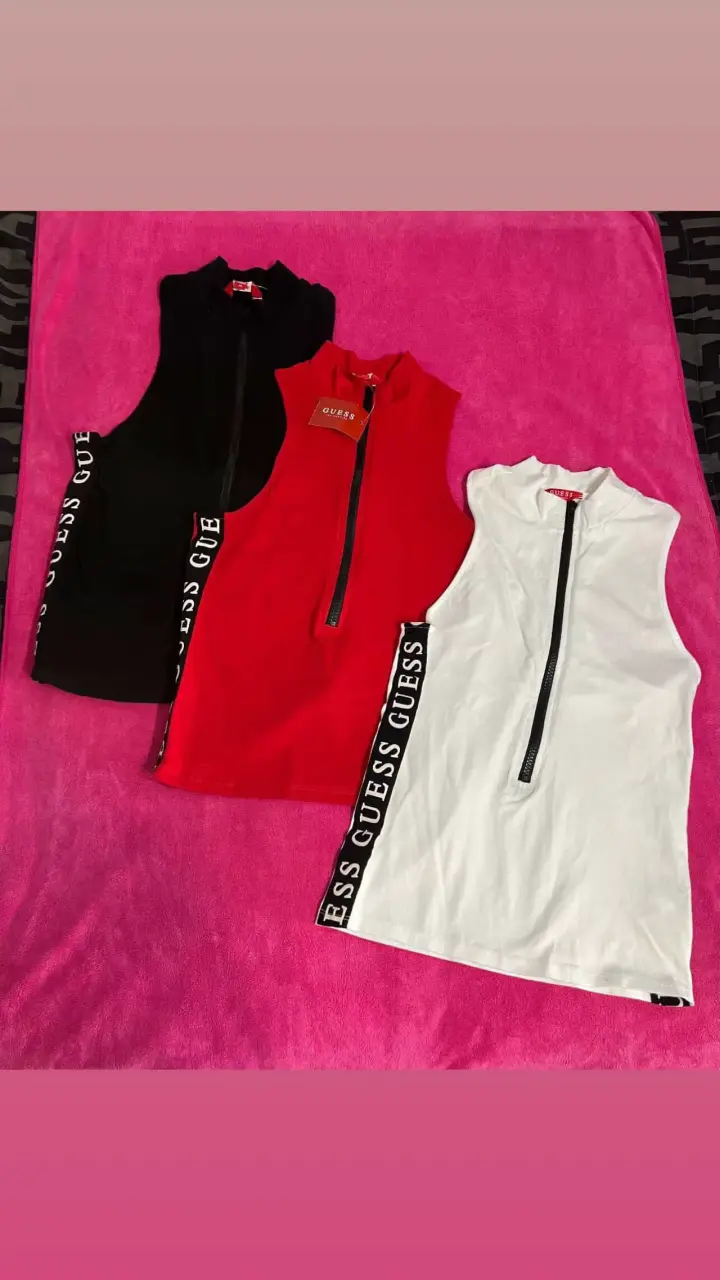 Poleras sin mangas Guess con cierre