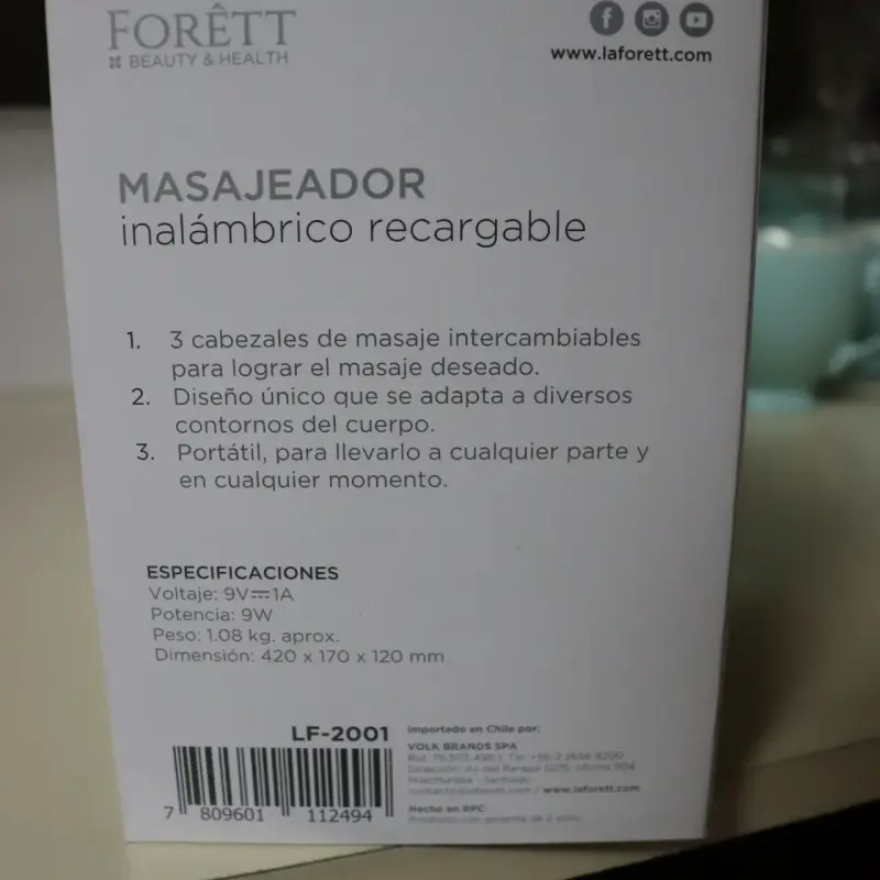 Masajeador inalámbrico recargable Forett - 2