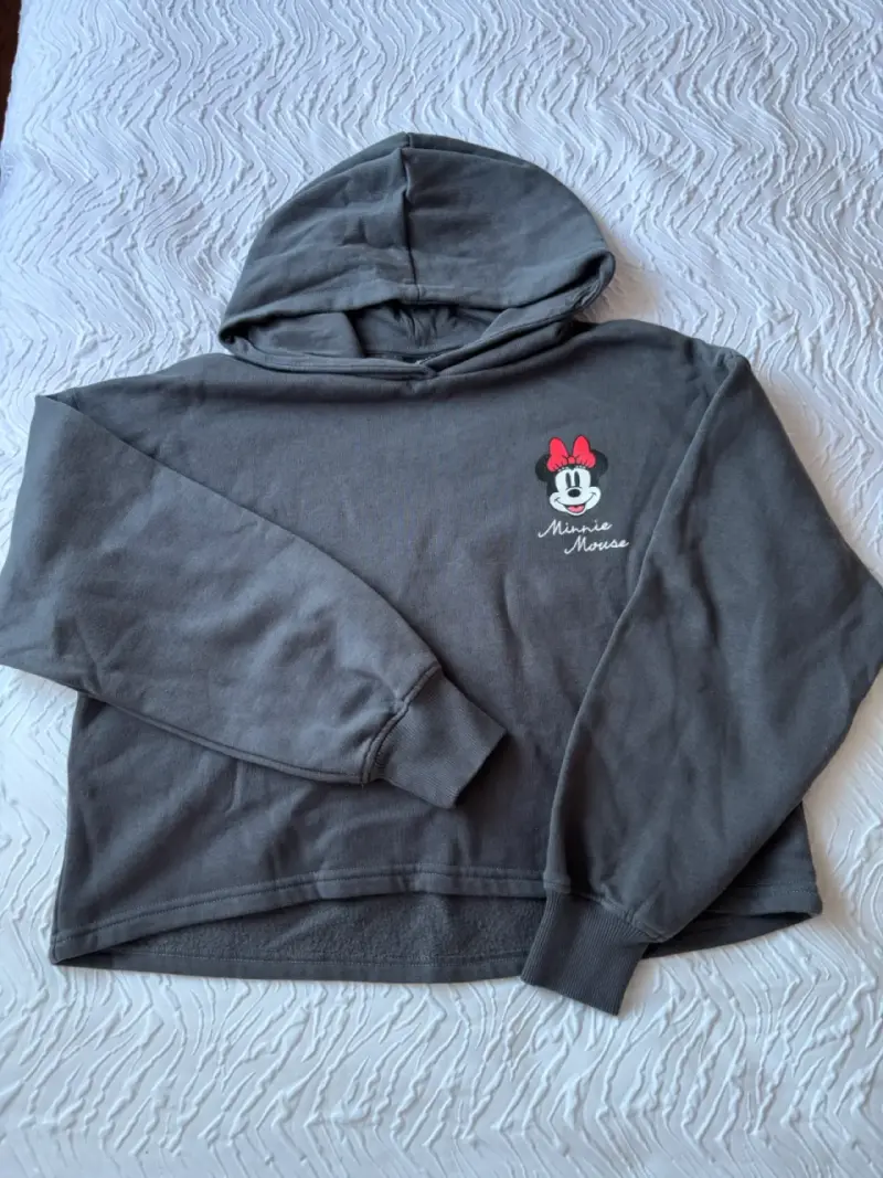 Polerón talla 16 gris Minnie Mouse con capucha