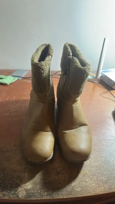 Botines de cuero marrón con forro - miniatura 1