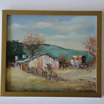Cuadro paisaje rural R. Molinari - miniatura 2