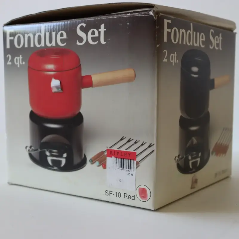 Set de fondue rojo con quemador - 3