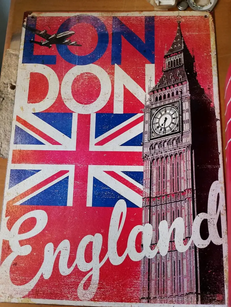 Letrero vintage Londres Inglaterra
