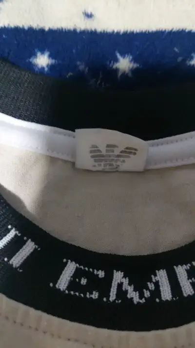 Polera Emporio Armani blanca con logo - miniatura 3