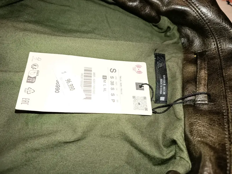 Chaqueta de cuero sintético marrón para hombre - 3