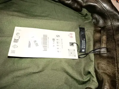 Chaqueta de cuero sintético marrón para hombre - miniatura 3