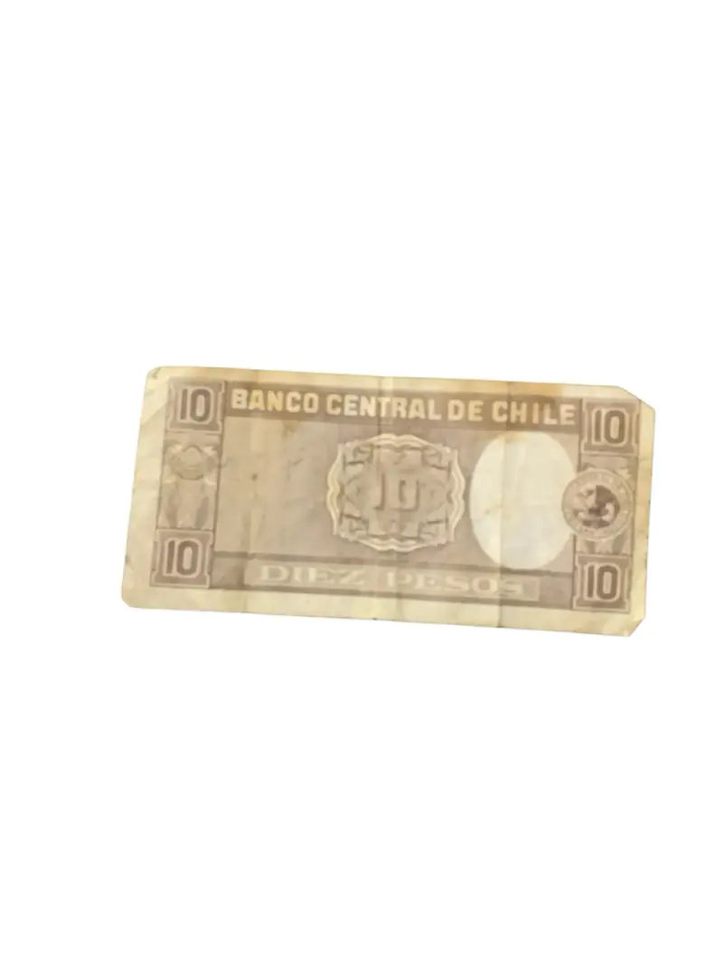 Billete antiguo de 10 pesos chilenos prócer cóndor - 3
