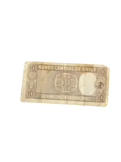 Billete antiguo de 10 pesos chilenos prócer cóndor - miniatura 3