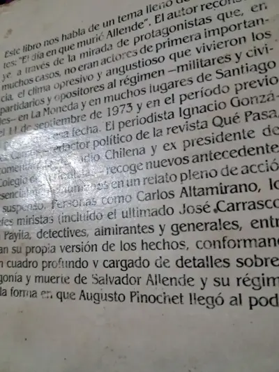 Libro 'El día en que murió Allende' de Ignacio González Camus - miniatura 2
