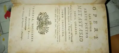 Libro antiguo 'Opere del Signor Abate Pietro Metastasio' - miniatura 1