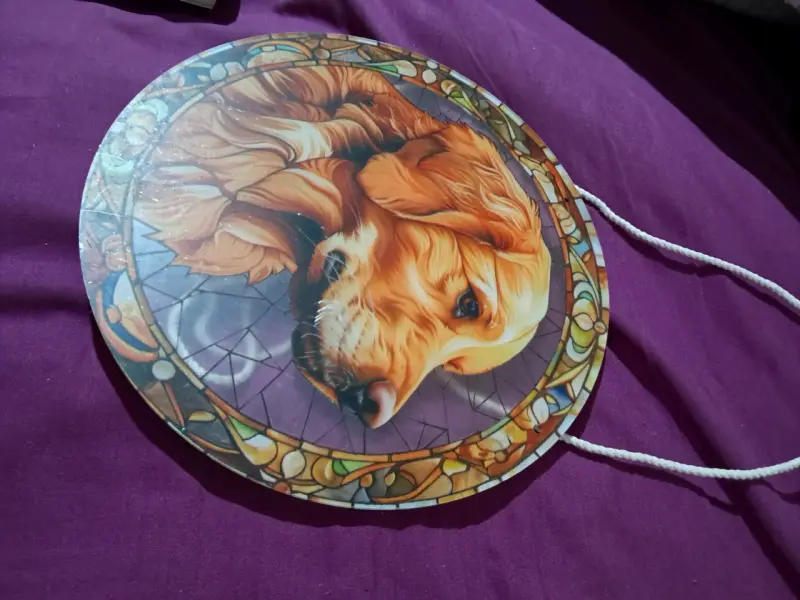 Adorno colgante de perro estilo vitral - 1