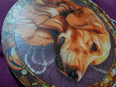 Adorno colgante de perro estilo vitral - miniatura 2