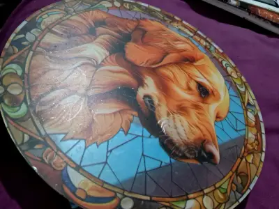 Adorno colgante de perro estilo vitral - miniatura 3