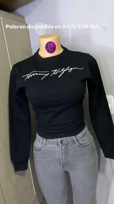 Polerón Tommy Hilfiger negro para mujer - miniatura 1