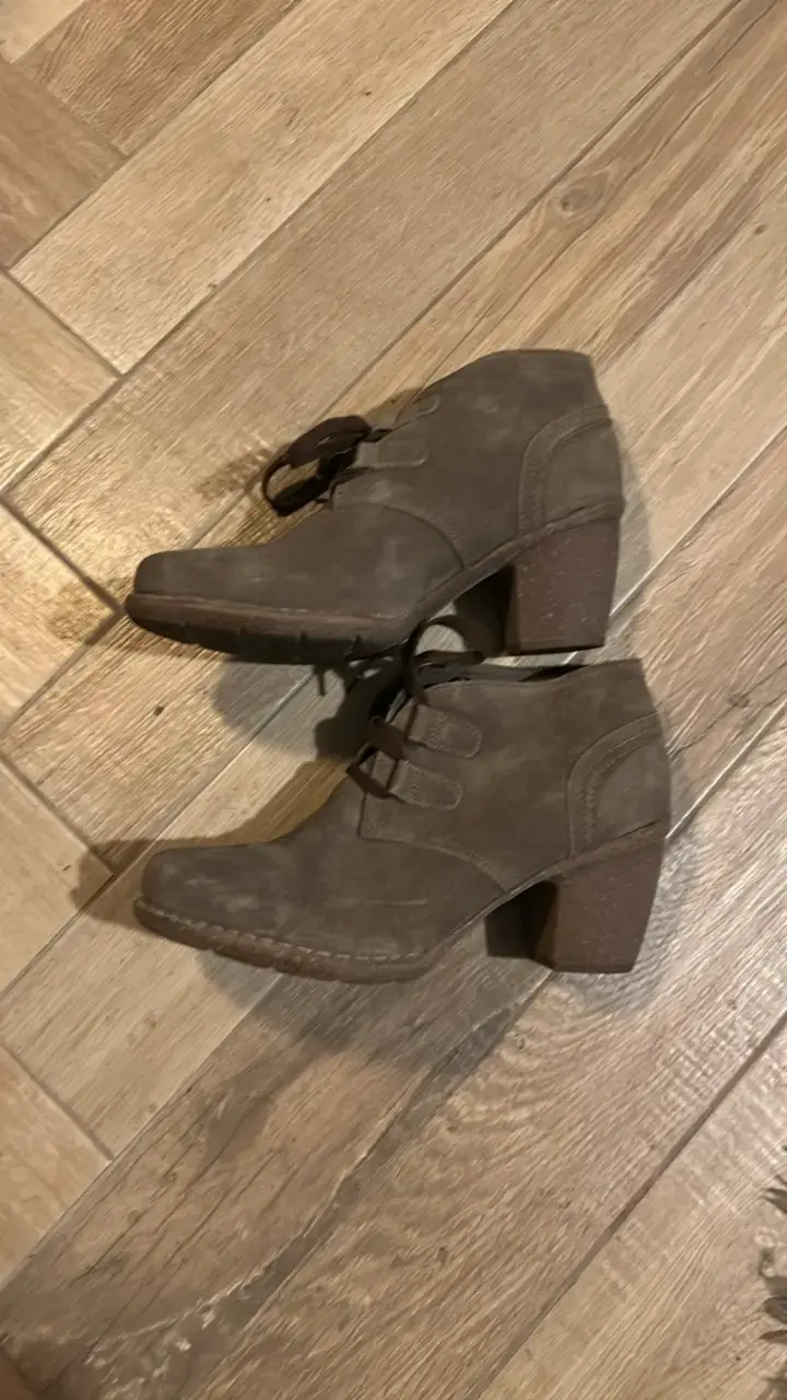 Botines de cuero marrón para mujer - 2