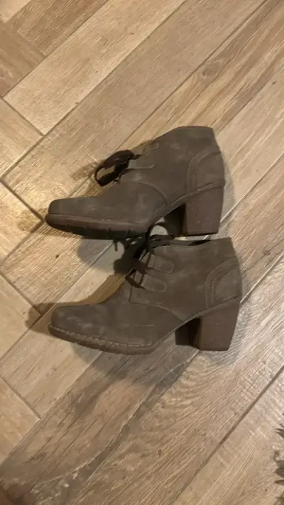 Botines de cuero marrón para mujer - miniatura 2