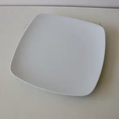 Plato cuadrado de cerámica blanco - miniatura 2