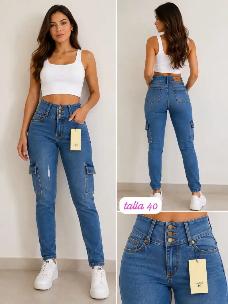Jeans ajustados azul oscuro talla 36 - 2