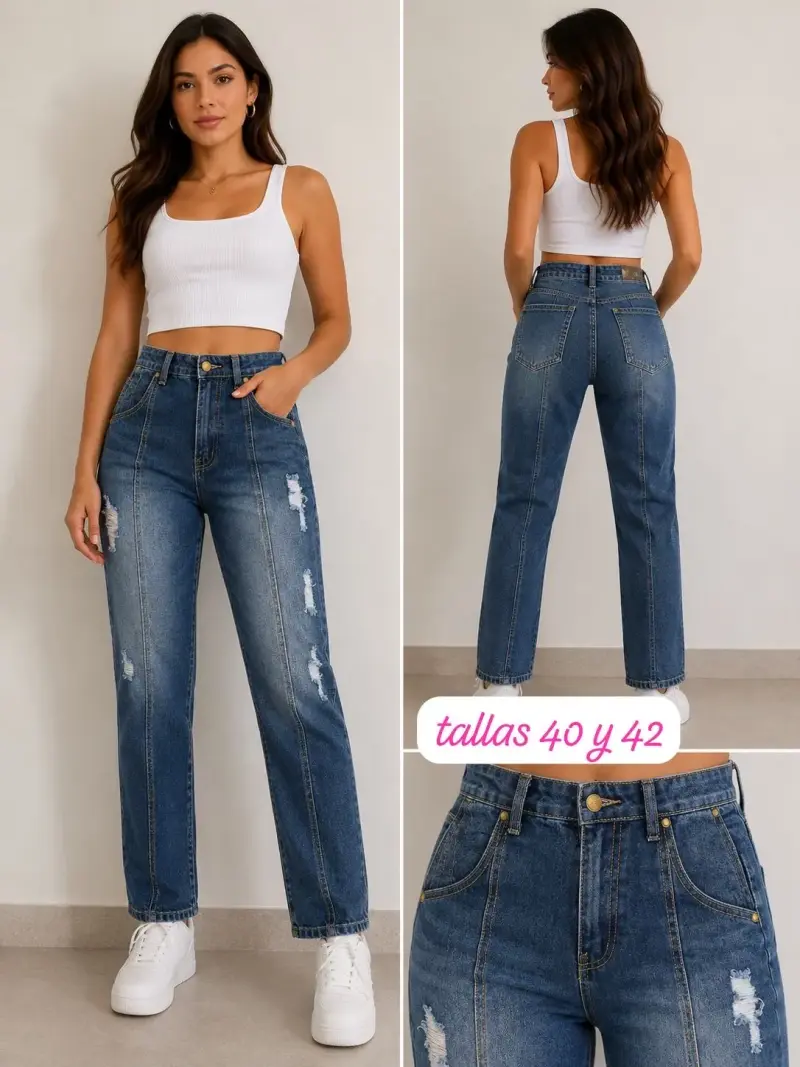 Jeans ajustados azul oscuro talla 36 - 3