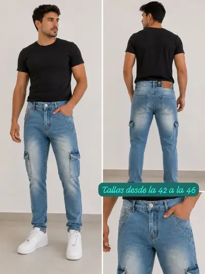 Jeans ajustados azul oscuro talla 36 - miniatura 4