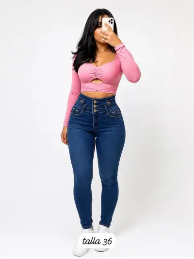 Jeans ajustados azul oscuro talla 36 - miniatura 6