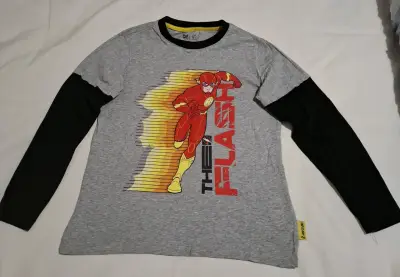 Polera manga larga The Flash gris y negra - miniatura 1