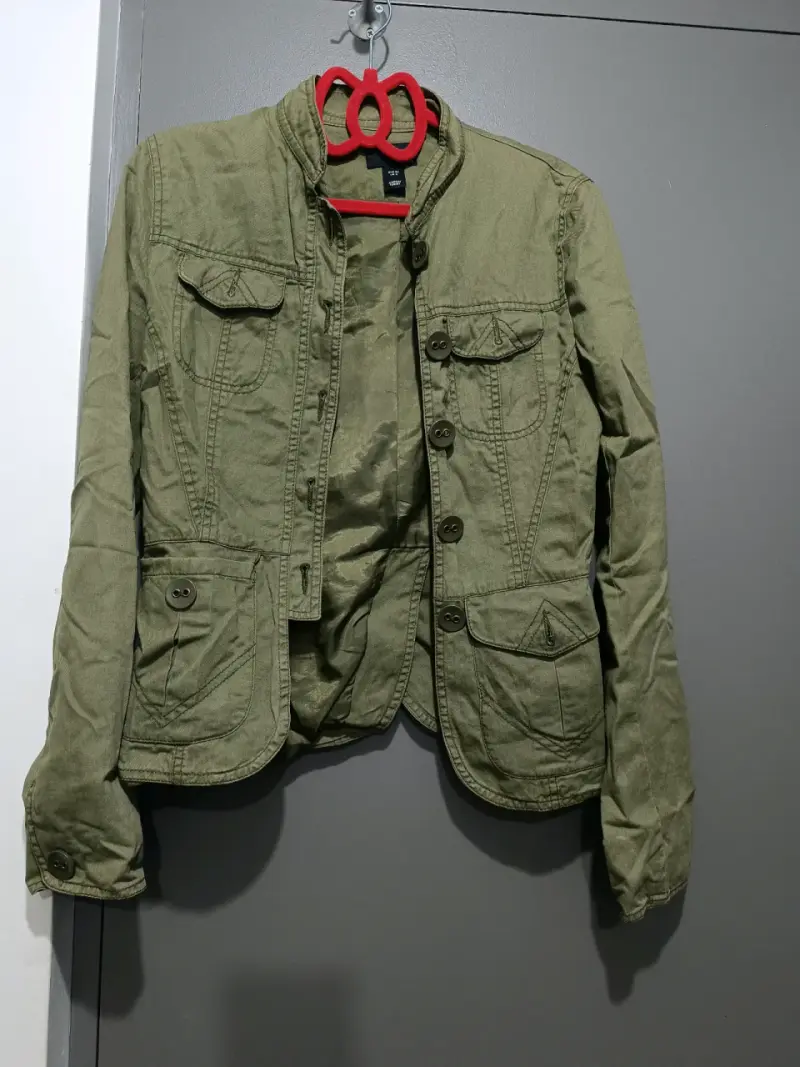Blazer vintage a cuadros verde - 3