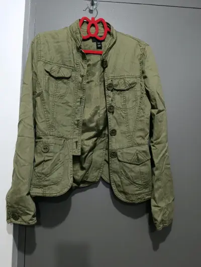 Blazer vintage a cuadros verde - miniatura 3