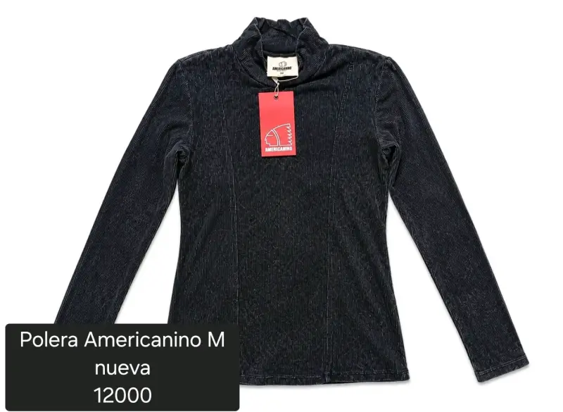 Polera negra Americano talla M