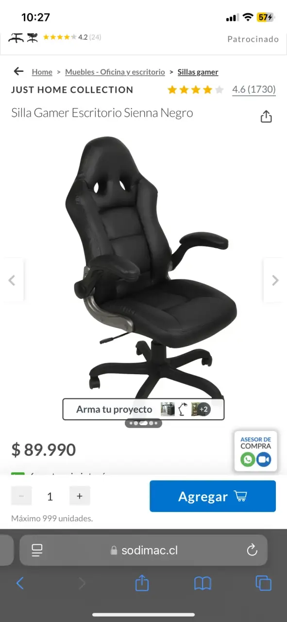 Sillón de escritorio HC Senna negro - 2