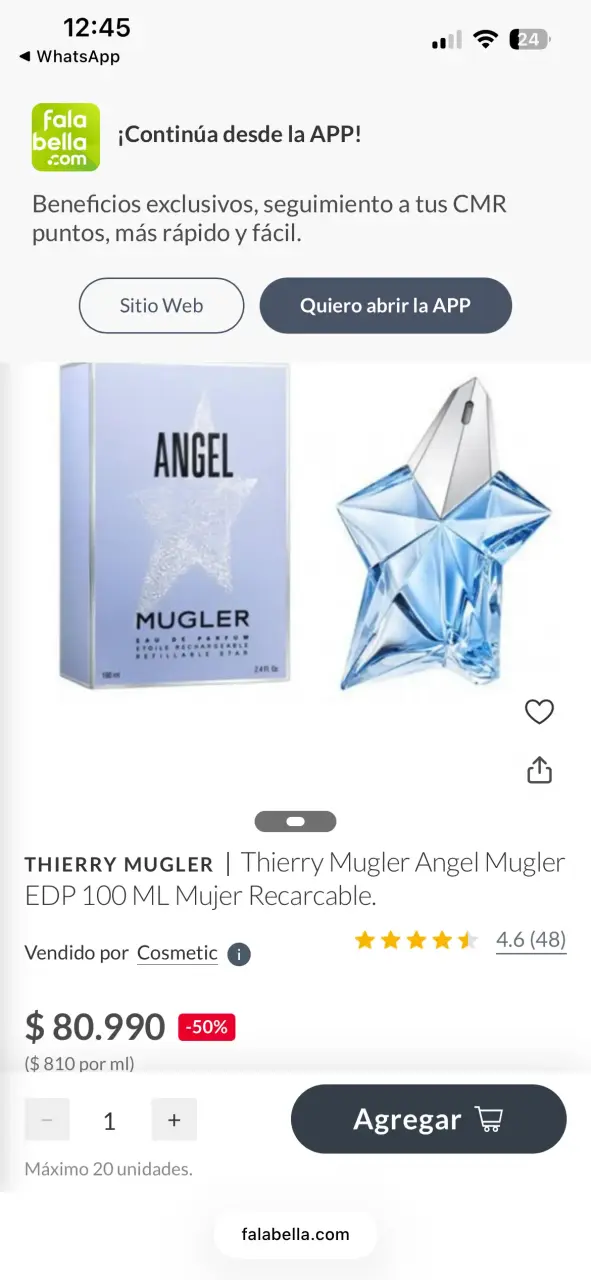Perfume Angel Mugler 100 ml nuevo - 3