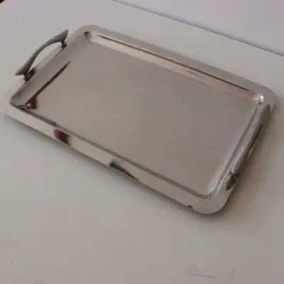 Bandeja de acero inoxidable con asas - miniatura 1