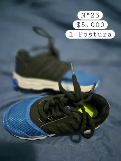 Zapatillas deportivas niño talla 23 azul y negro - miniatura 1