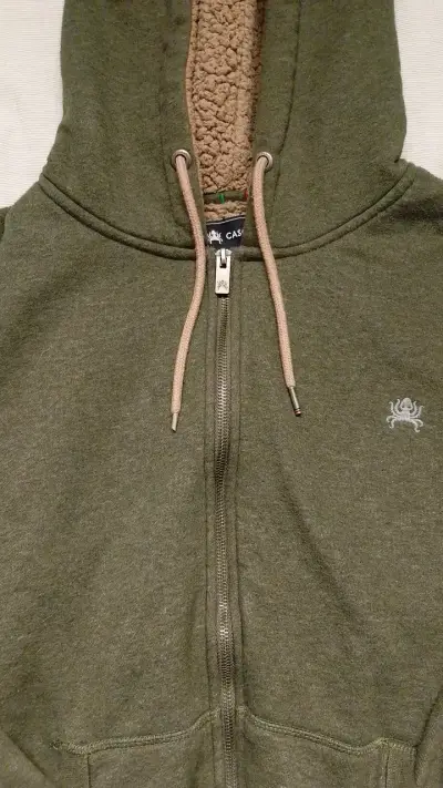 Polerón verde con capucha, cierre y chiporro - miniatura 5