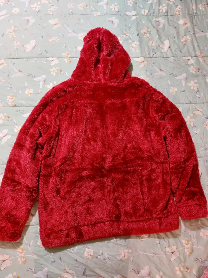 Chaqueta de felpa roja con capucha - 2