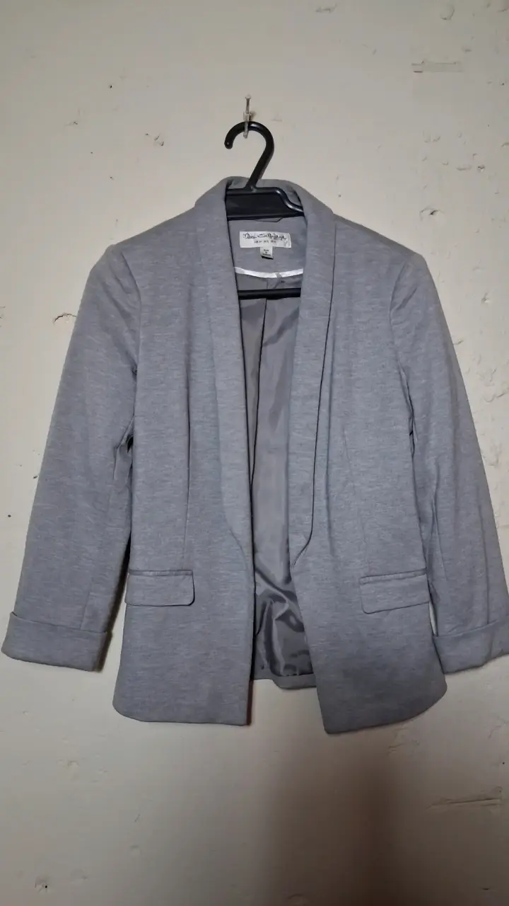 Blazer gris para mujer talla M - 1
