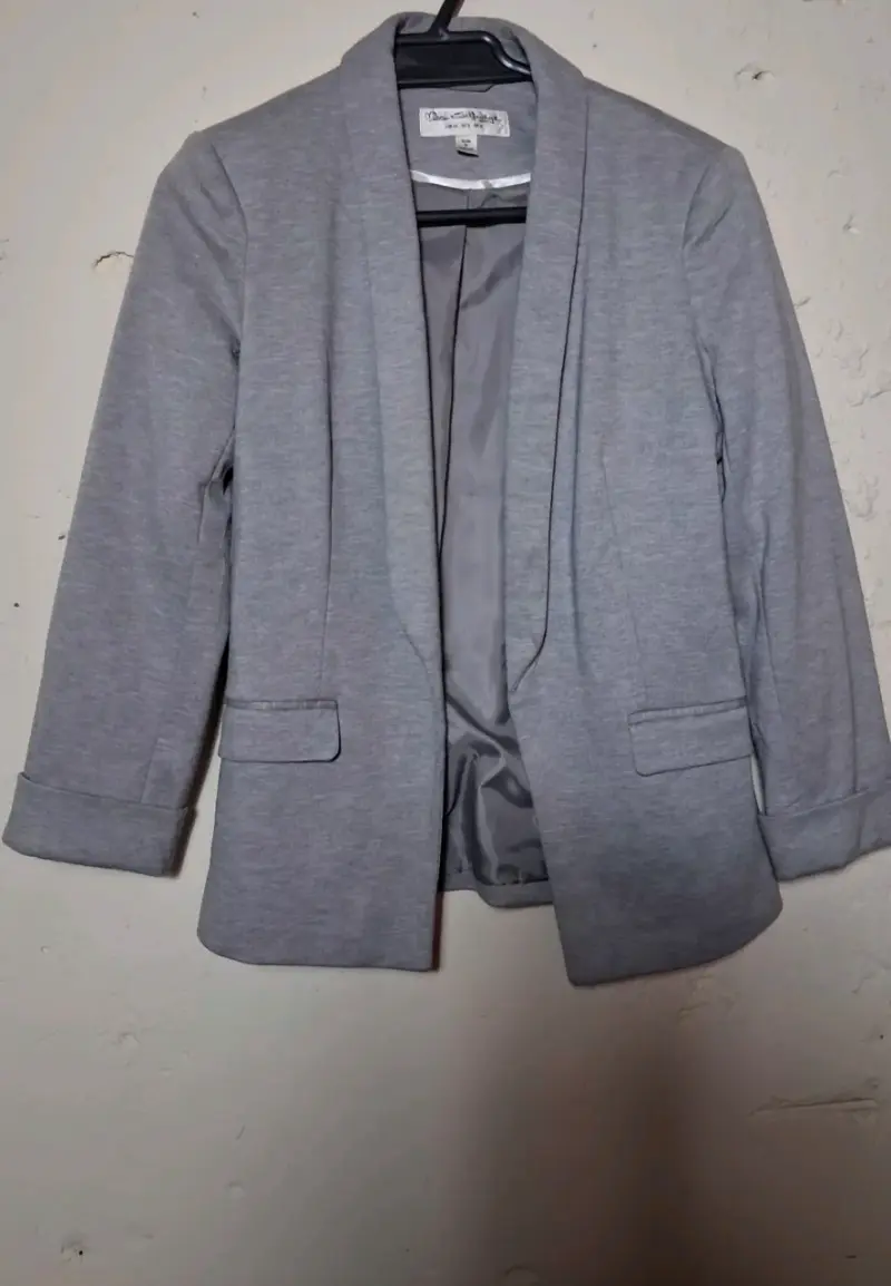 Blazer gris para mujer talla M - 2