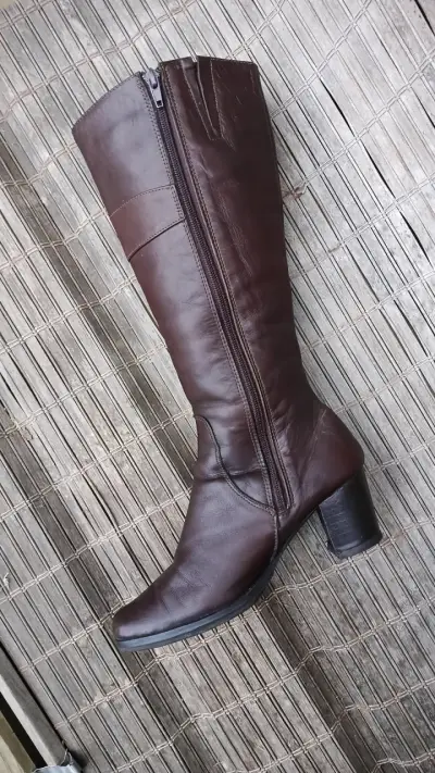 Botas de cuero marrón talla 35 - miniatura 1