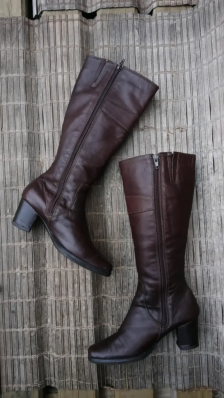 Botas de cuero marrón talla 35 - 2