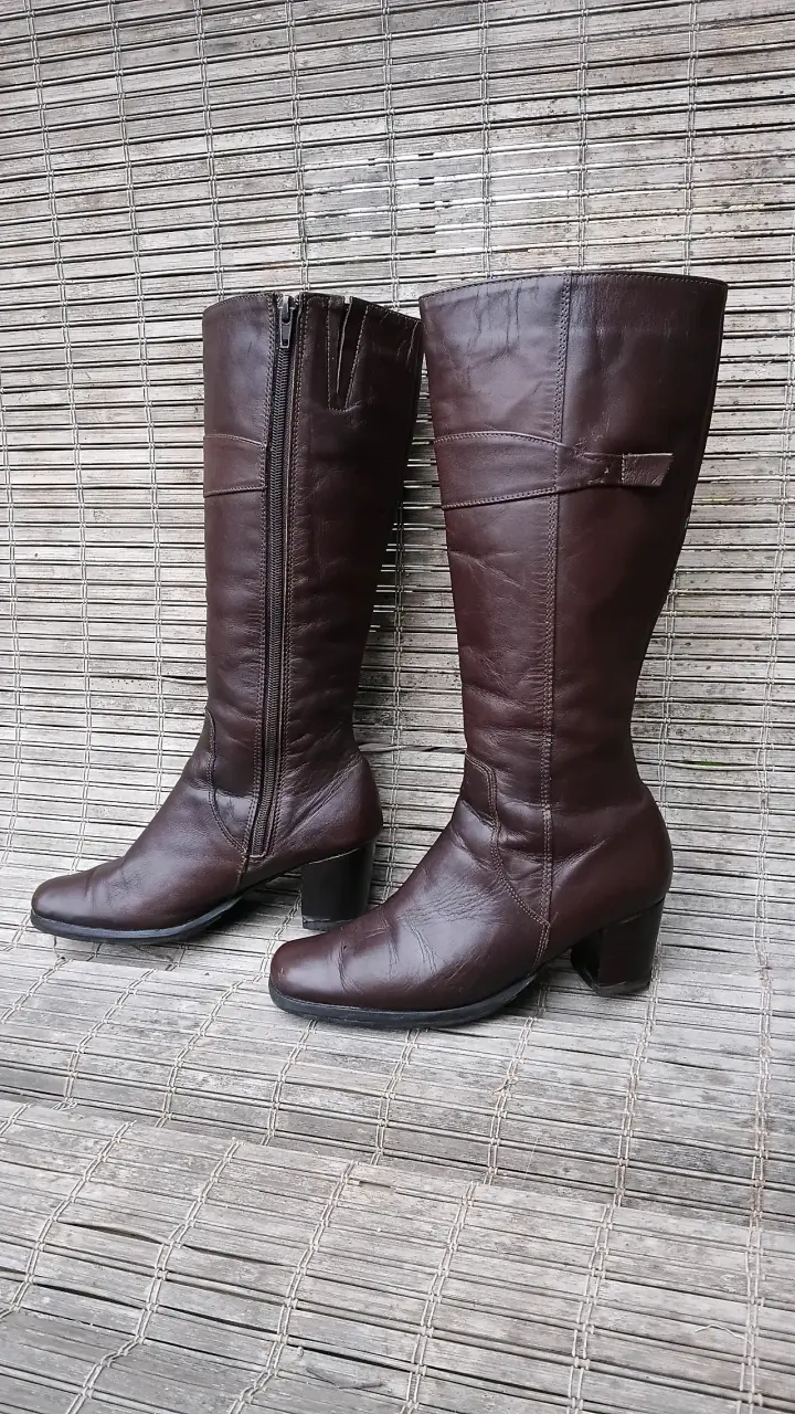 Botas de cuero marrón talla 35 - 4