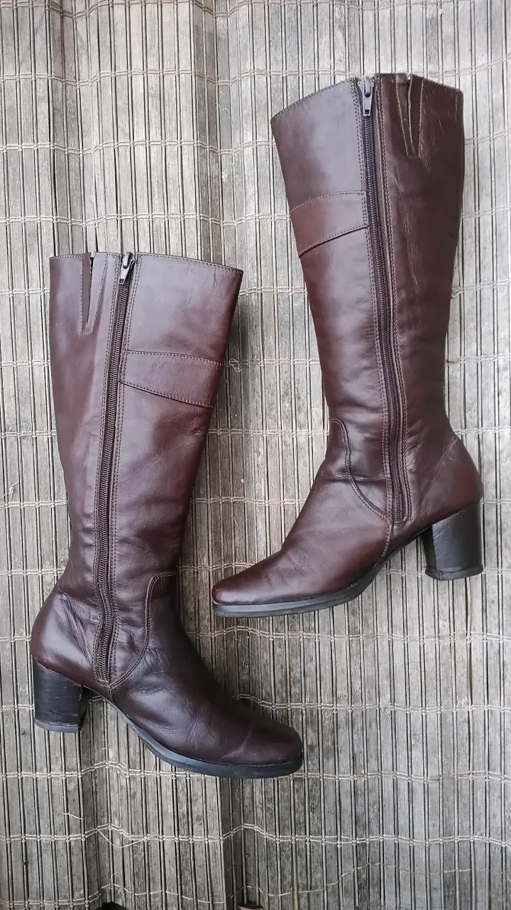 Botas de cuero marrón talla 35 - 5