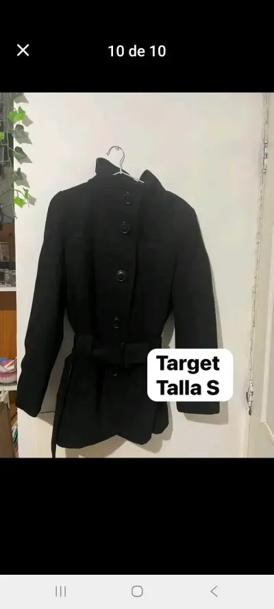 Abrigo negro Target con cinturón talla S - miniatura 1