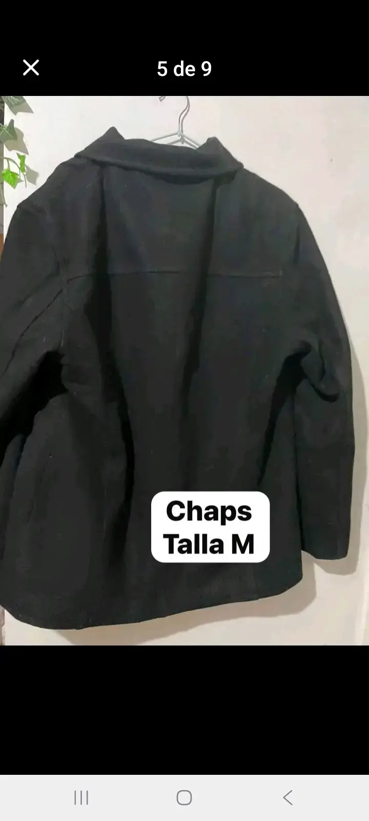 Abrigo negro Chaps talla M - 2