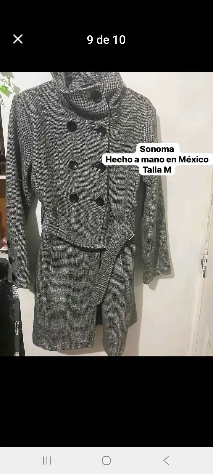 Abrigo Sonoma gris hecho a mano talla M