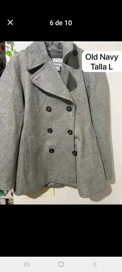 Abrigo gris Old Navy talla L - miniatura 1