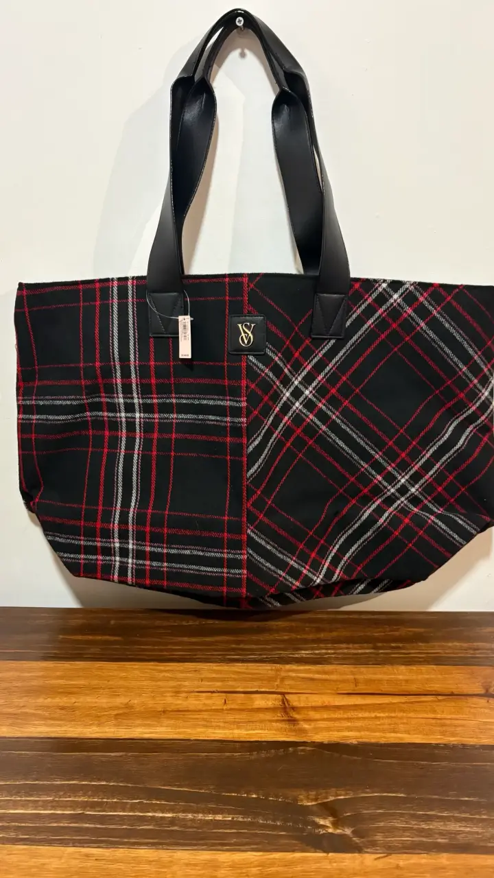 Bolso tote de tela escocesa VS