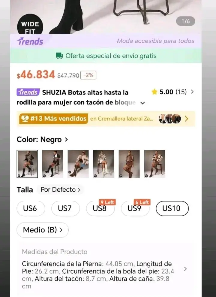 Botines negros de gamuza con tacón grueso - 3