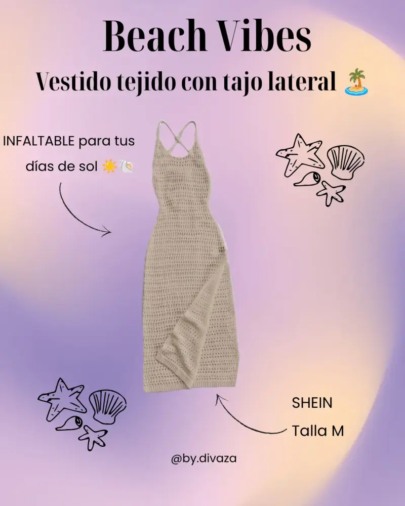 Vestido tejido con tajo lateral Shein